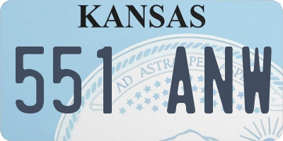 KS license plate 551ANW