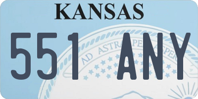 KS license plate 551ANY