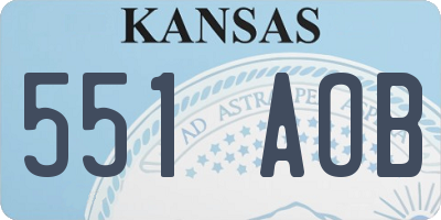 KS license plate 551AOB