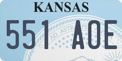 KS license plate 551AOE