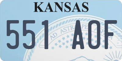 KS license plate 551AOF