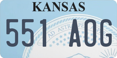 KS license plate 551AOG