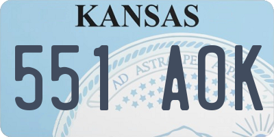 KS license plate 551AOK