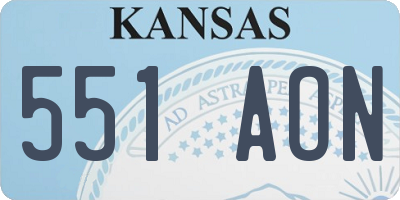 KS license plate 551AON
