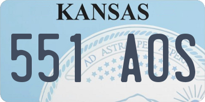 KS license plate 551AOS