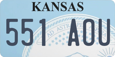 KS license plate 551AOU