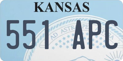 KS license plate 551APC