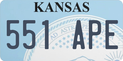 KS license plate 551APE
