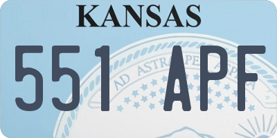 KS license plate 551APF