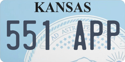 KS license plate 551APP