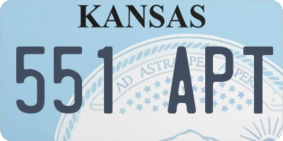 KS license plate 551APT