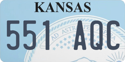 KS license plate 551AQC