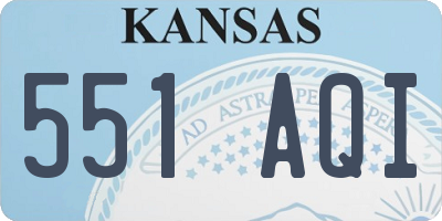 KS license plate 551AQI
