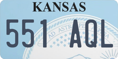 KS license plate 551AQL