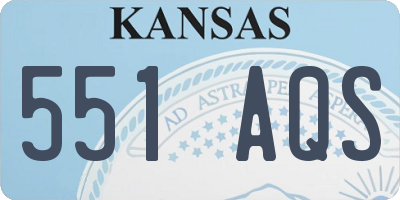 KS license plate 551AQS