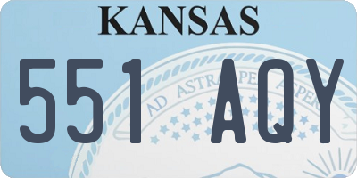 KS license plate 551AQY