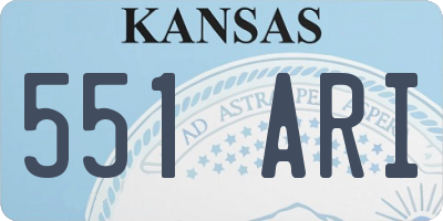KS license plate 551ARI