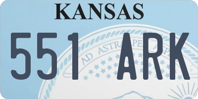 KS license plate 551ARK