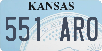 KS license plate 551ARO