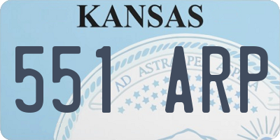 KS license plate 551ARP