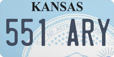 KS license plate 551ARY