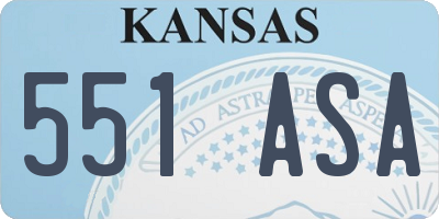 KS license plate 551ASA