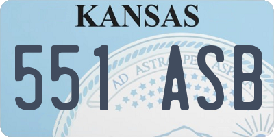 KS license plate 551ASB