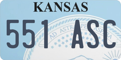 KS license plate 551ASC