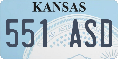 KS license plate 551ASD