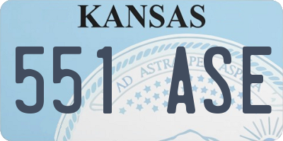 KS license plate 551ASE