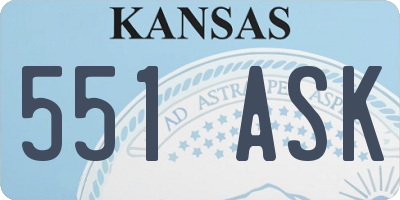 KS license plate 551ASK