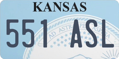 KS license plate 551ASL