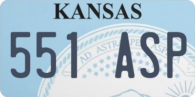 KS license plate 551ASP