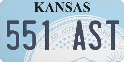 KS license plate 551AST