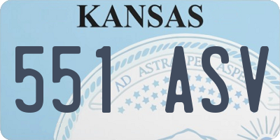 KS license plate 551ASV