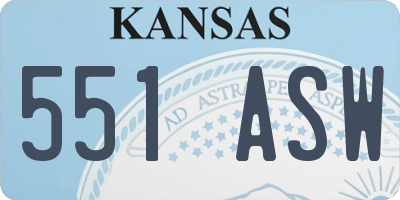 KS license plate 551ASW