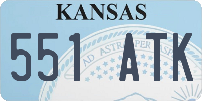 KS license plate 551ATK