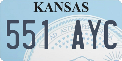KS license plate 551AYC