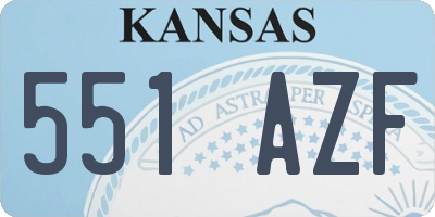 KS license plate 551AZF