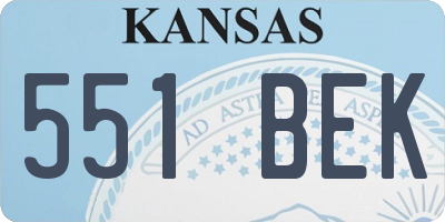 KS license plate 551BEK