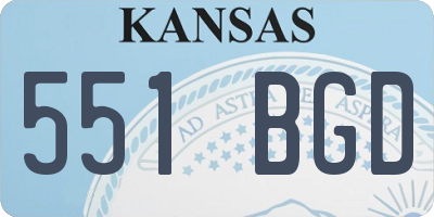 KS license plate 551BGD