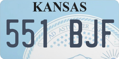 KS license plate 551BJF