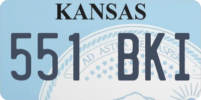 KS license plate 551BKI