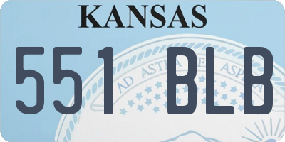 KS license plate 551BLB