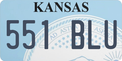 KS license plate 551BLU