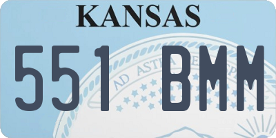 KS license plate 551BMM