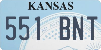 KS license plate 551BNT