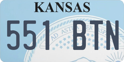 KS license plate 551BTN