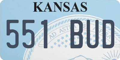 KS license plate 551BUD