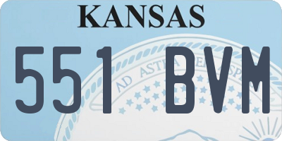 KS license plate 551BVM